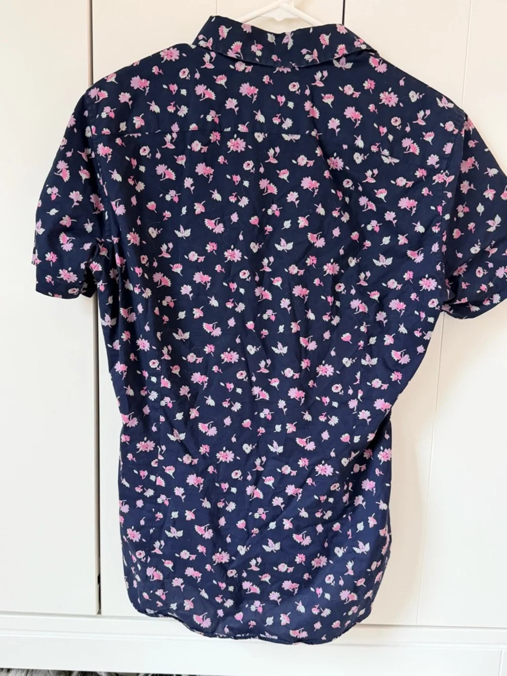 Bonobos Riviera Tailored Fit Floral Short Sleeve Shirt Navy Pink Small Short - Picture 2 of 9